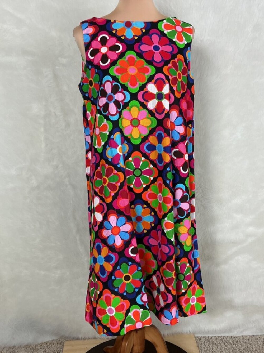 Lesley Evers Sleeveless Pink Orange Blue Juniper Dress Jubilee Multi NWT M